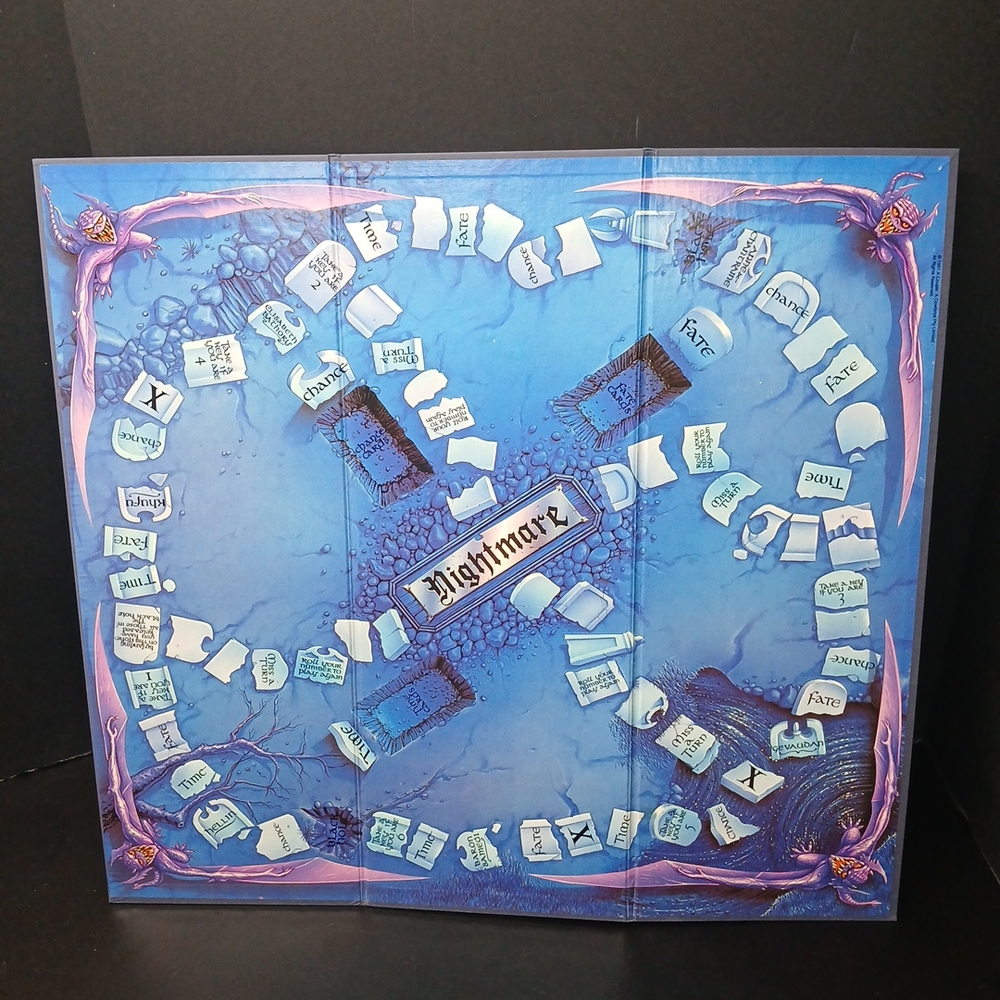 Vintage 1991 NIGHTMARE The Video VHS Board Game,  REPLACEMENT GAME BOARD ONLY